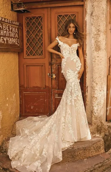 Vestidos De Novia вырез сердечком длинное платье с юбкой-годе Свадебные платья Сексуальная Прямая спина свадебное платье с аппликацией - Цвет: as the picture