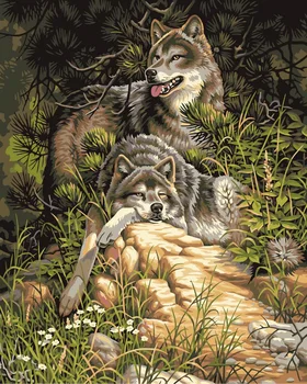 

Home decor wall art pictures for living room painting by numbers diy oil on canvas paint Coloring Wolf decorative picture OP119