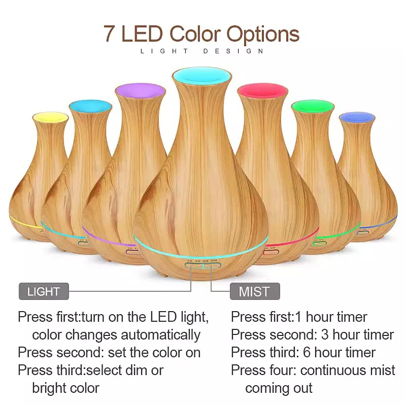 550 мл приложение управление эфирные масла Арома диффузор с древесины зерна воздуха увлажнитель воздуха диффузор дял ароматерапии Для домашняя Светодиодная лампа тумана