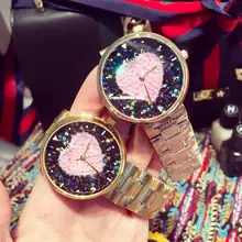 Luxury Stainless Steel Ladies Wristwatch Women Female Dress Quartz Watch Rose Gold Rhinostone Sparkling Shining Watches