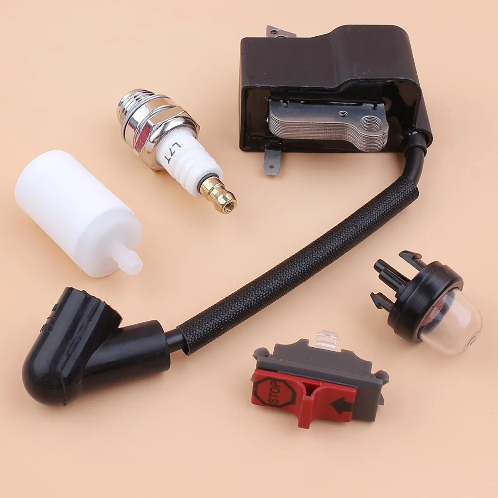Ignition Coil On/Off Switch Spark Plug Primer Bulb Kit Fit For Husqvarna 235R 232R 232L 240RJ Brush Cutter Trimmer 537038501 brush cutter accessories