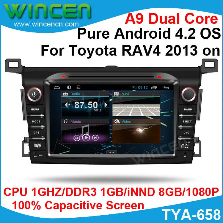Android 4.2 Игрок Автомобиля DVD GPS для Toyota RAV4 2013 1080 P Видео с Поддержкой canbus рулевое