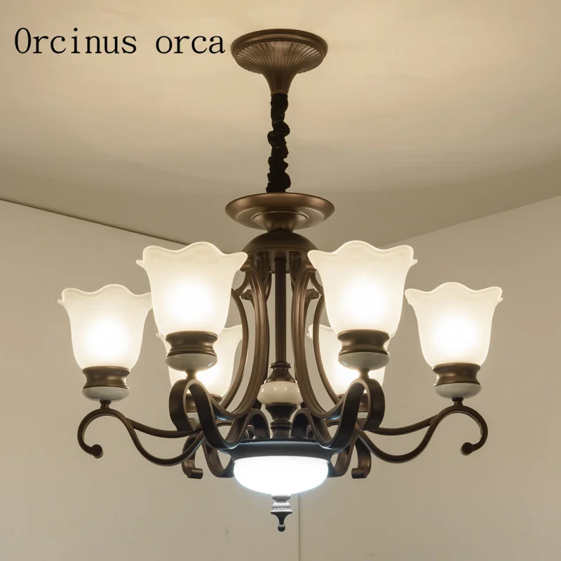 

American European style living room chandelier iron hall bedroom lighting Jane Nordic Restaurant