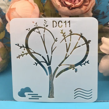 

13cm Tree Love Heart DIY Craft Layering Stencils Wall Paint Scrapbook Stamp Embossing Album Decorative Card Template