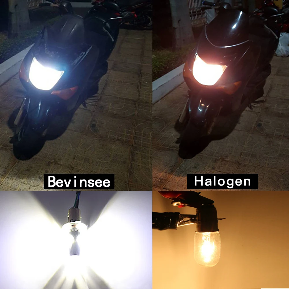 2 шт. светодиодный H4 P15D BA20D мотоциклетные светодиодный фары Hi/ближнего и дальнего света 1000LM 6000K Cree светодиодный чипы Moto белые лампы 2 боковые балки