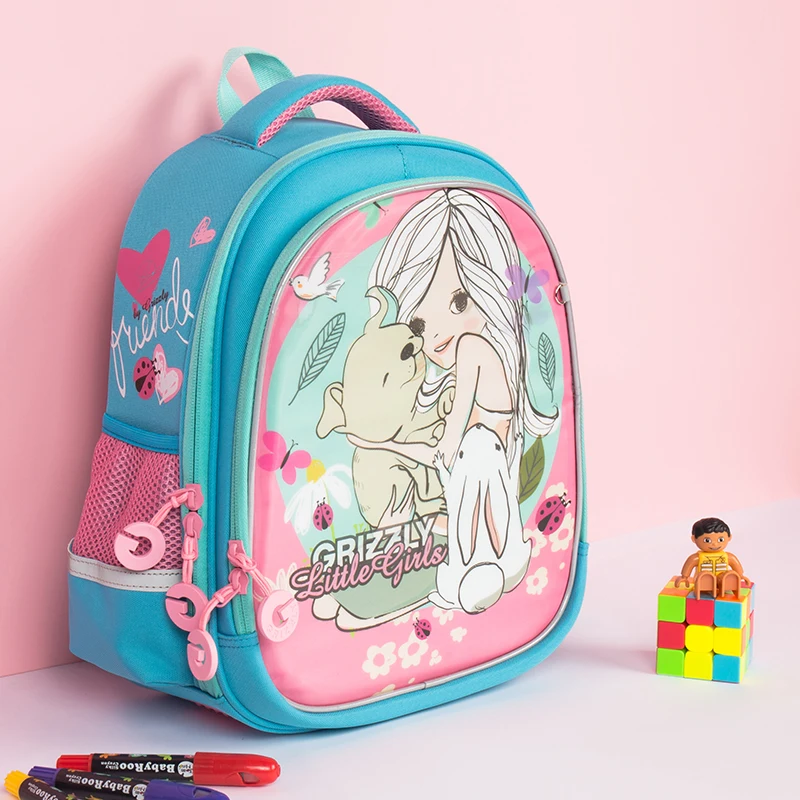 Дизайн, школьная сумка для девочек-подростков, мультяшный рюкзак с рисунком собаки и девочки, ранец, ранец Mochila Escolar, класс 1-3