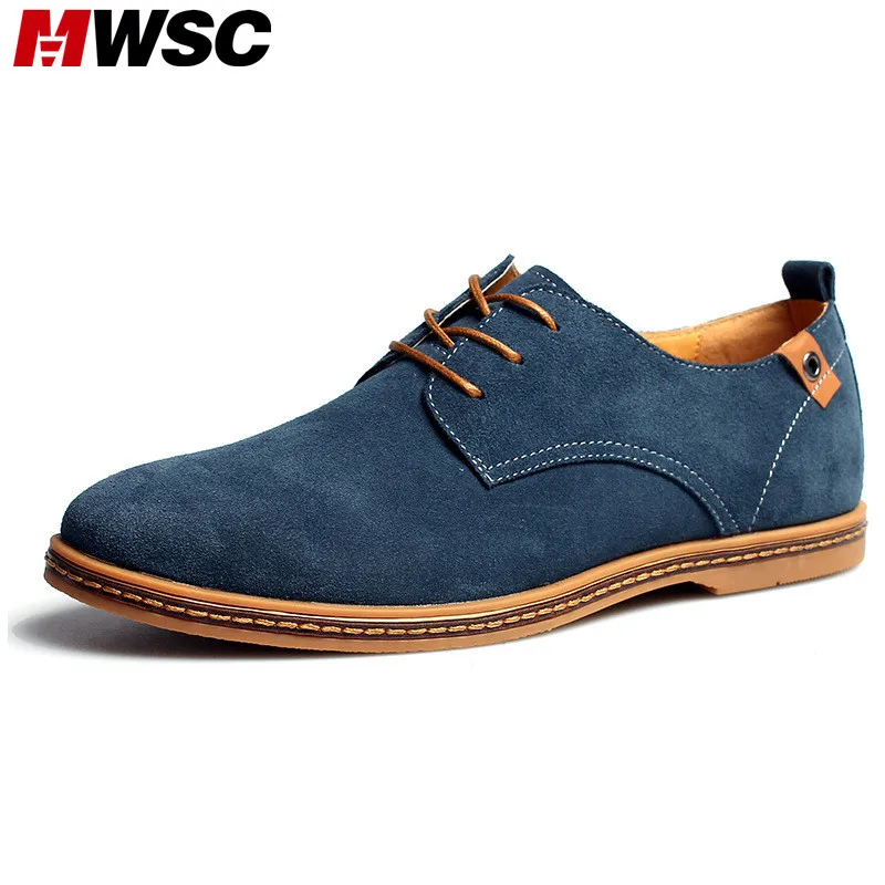 MWSC Fashion Round Toe Soft Suede Leather Men Casual Shoes Breathable Man Leather Shoes Designer Brand