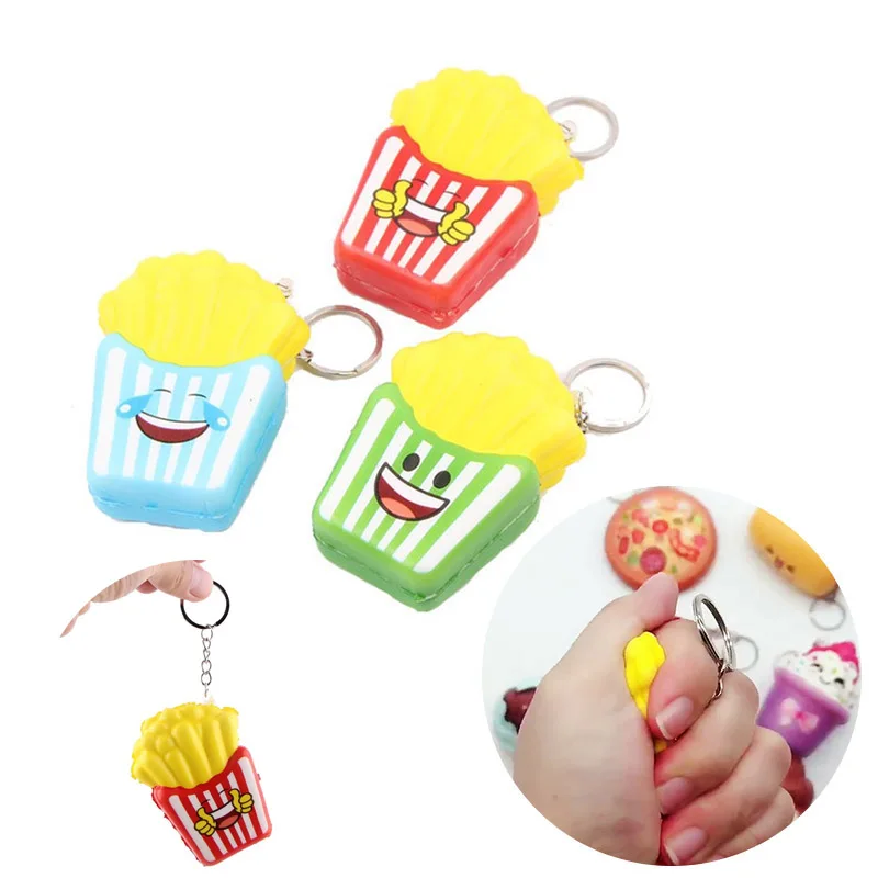 

Funny Gadgets Hamburger Ice Cream Keychain Squishy Slow Rising Anti Stress Toys Key Chain Keyring Relief Gift