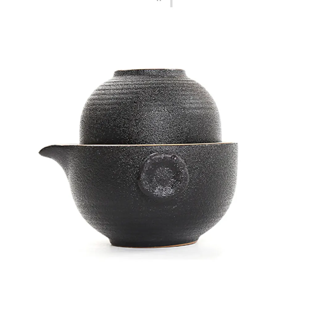 Горячий все в одном набор керамических чайников для путешествий с двумя чашками и портативной сумкой для хранения LFD