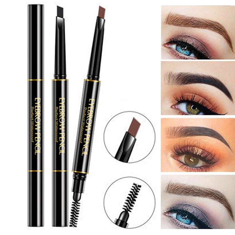 

LANSLOE 1 PCS Automatic Waterproof Eyebrow Pencil Smooth Eye Cosmetic for Eyebrows Eye Brow Pen with Brush Makeup Tools D