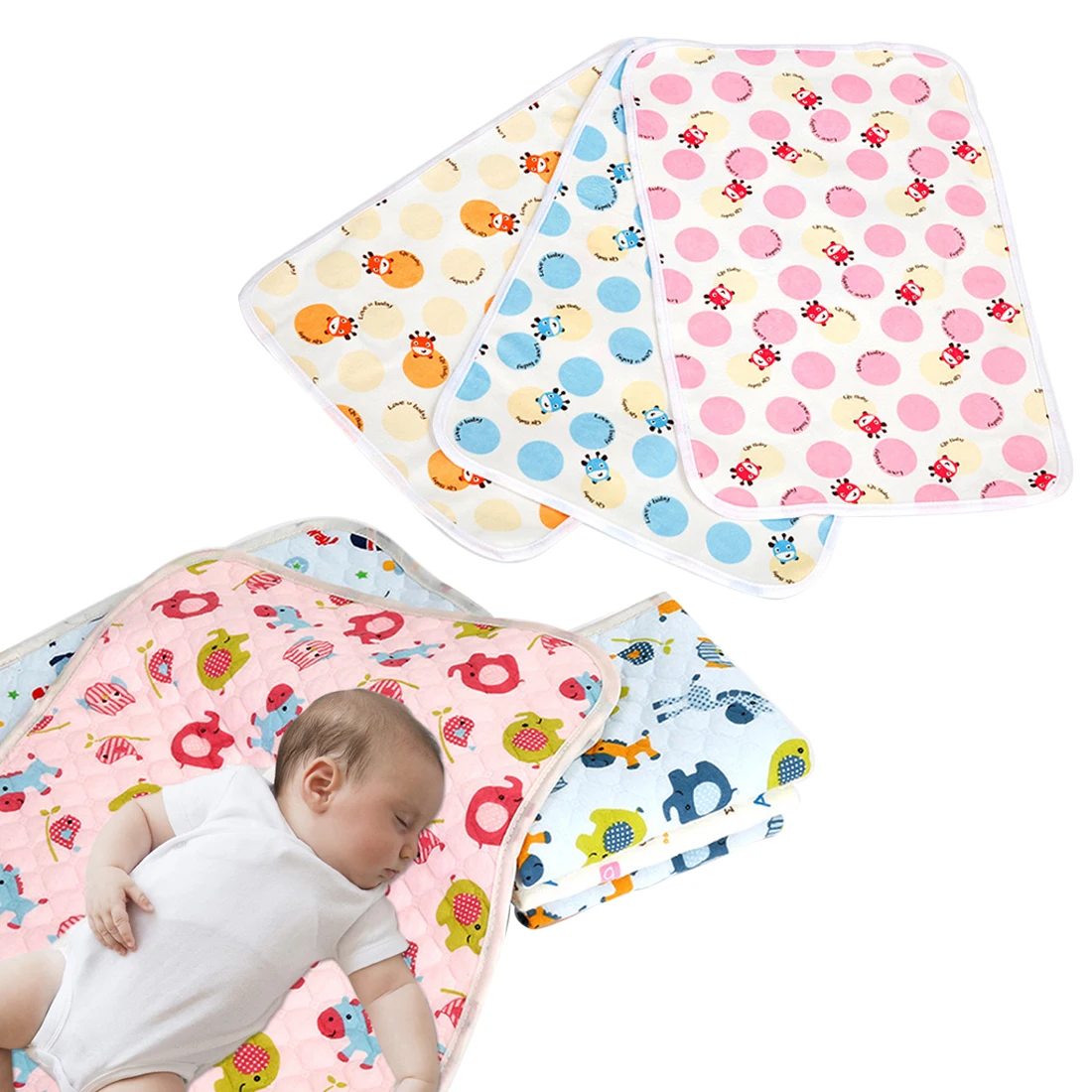 Cartoon Changing Pad Floor mats Cushion Reusable Diaper Baby Changing mat Infants Portable Waterproof Mattress