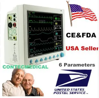 

CONTEC CMS8000 ECG Blood Pressure SPO2 Pulse Rate Temperature Respiration ICU CCU MultiParameter Patient Monitor