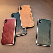 Чехол из натуральной кожи для iPhone 7, деловой модный однотонный защитный чехол для iPhone XSmax XR XS 6 7 8, анти-осенний чехол для телефона