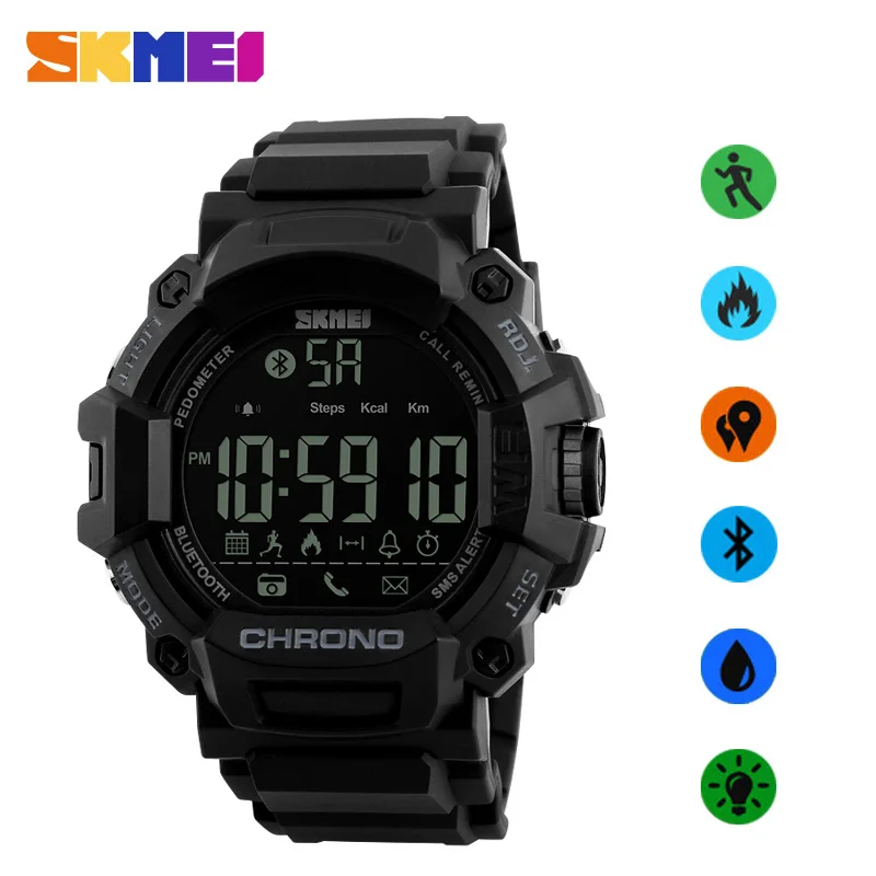 

SKMEI Smart Couple Watch Call SMS Reminder Smartwatch for IOS android Bluetooth Connect Waterproof Calories Women Watches