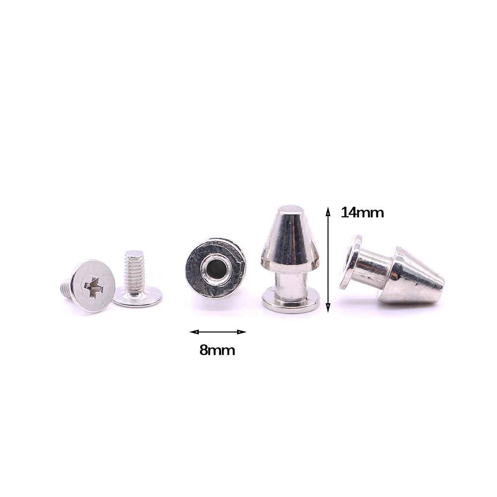 New 10sets/pack 8mm (Diameter), 13mm (Height) 3 Colors  gold studs diy studs and spikes wholesale metal jeans rivets B-17