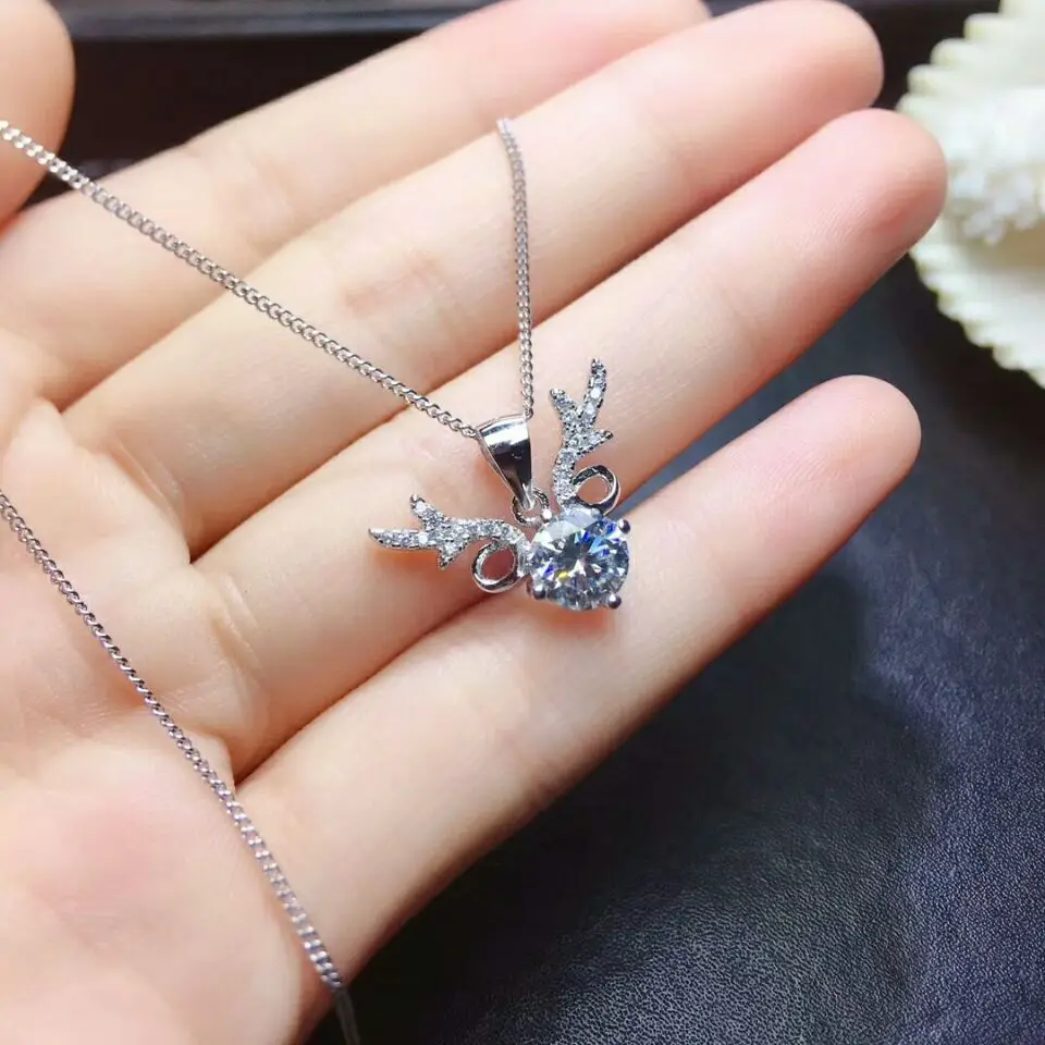 [MeiBaPJ] Высокое качество Moissanite драгоценный камень Мода кулон ожерелье для женщин Настоящее серебро 925-й пробы ювелирные изделия