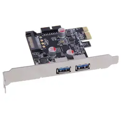 1 шт Супер Скорость 2-Порты и разъёмы USB 3,0 19-pin USB3.0 PCI-E PCI Express карта PCI-E sup Порты и разъёмы PCI низким profie для жесткого диска/внешний DVD/CD