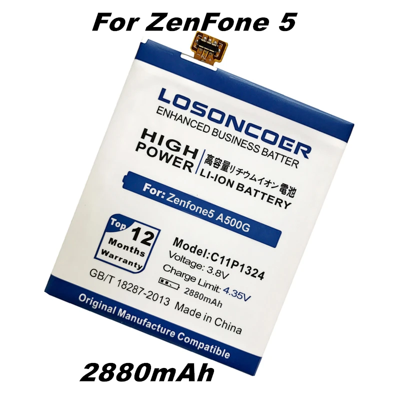 imágenes para C11P1324 LOSONCOER 2880 mAh Batería para ASUS ZenFone 5 Batería Batería Z5 A500G A500 A500CG A501CG A500KL imágenes para C11P1324 LOSONCOER 2880 mAh Batería para ASUS ZenFone 5 Batería Batería Z5 A500G A500 A500CG A501CG A500KL