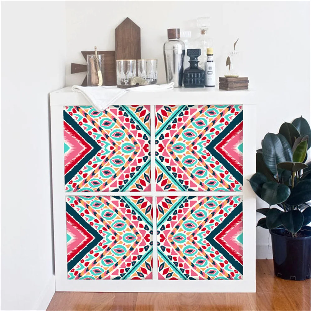 البوهيمي نمط ملصقات جدار للمنزل ديكور الشارات لغرفة المعيشة غرفة نوم خزانة رف القابل للإزالة خلفيات Vinly الجداريات