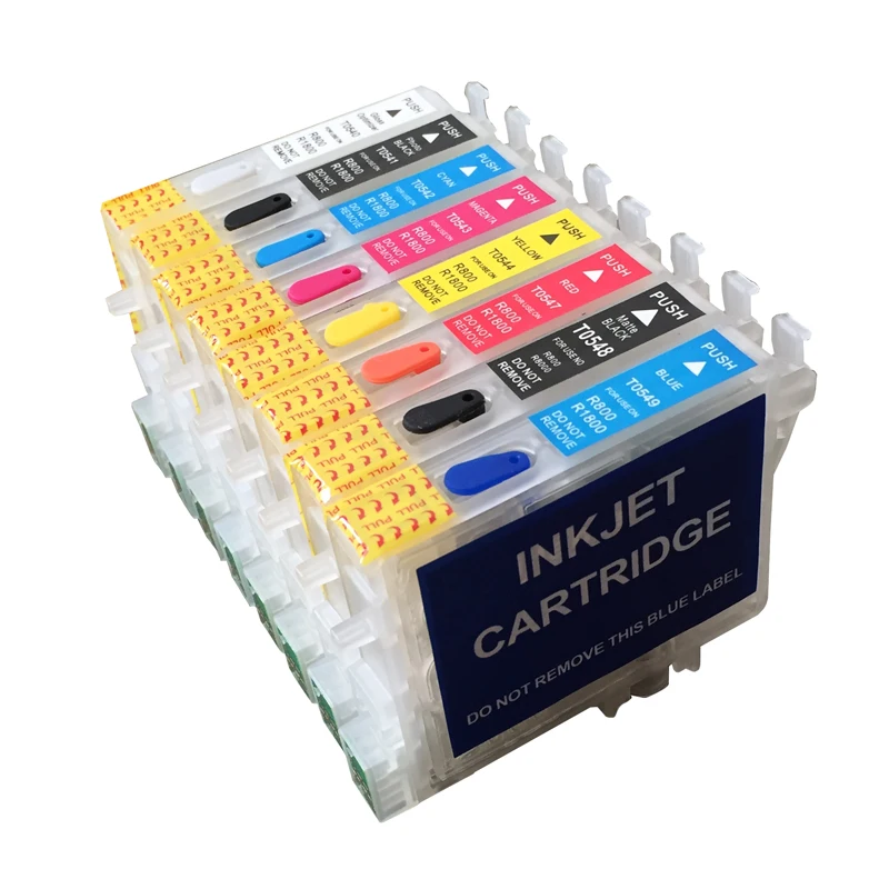 

1 SET T0540 Refillable Ink Cartridge For Epson R800 R1800 Printer With ARC Chip EMPTY T0540 - T0549 With High Quality