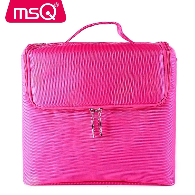

MSQ Travel Fashion Lady Cosmetics Cosmetic Bag Beautician Storage Bags Large Capacity Women Makeup Bag