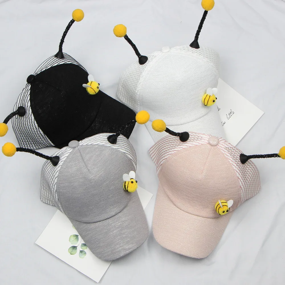 

Perimedes Baby Girls Boys Summer Cartoon Hat With Bee Ear Fashion Child Bee Ears Cap Casual Sports Sun Adjustable Kid Unisex Hat