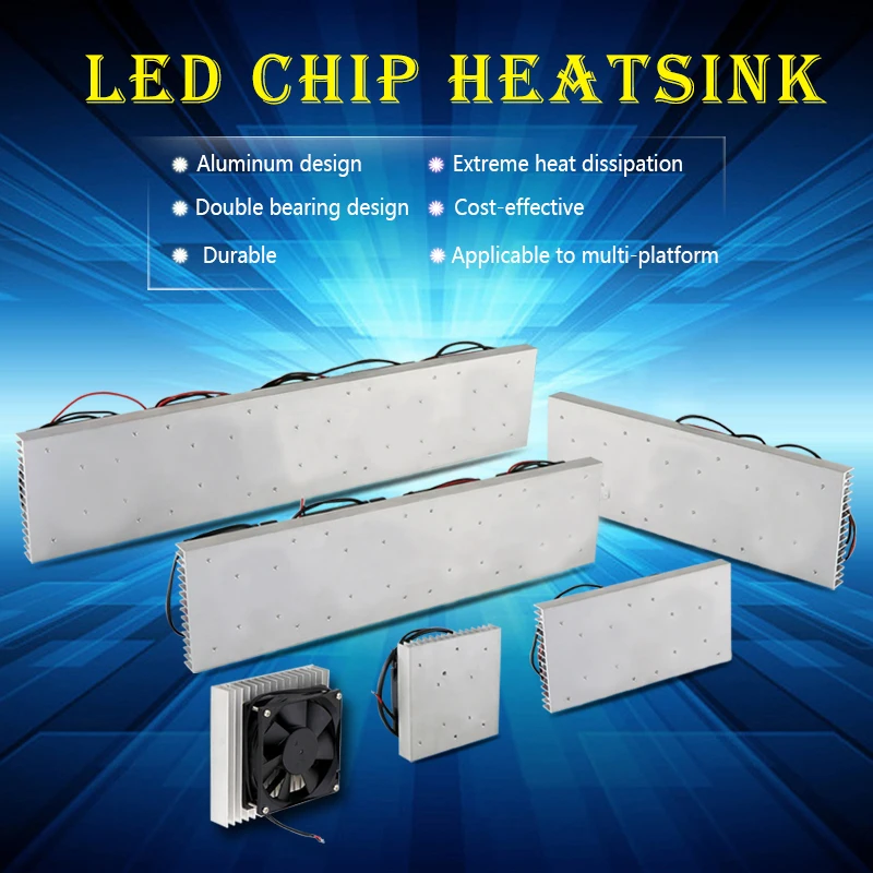 Kopen 50 W 100 W 200 W 300 W 600 W LED aluminium Heatsink radiator met fan led radiator voor led volledige spectrum growlight led aquarium licht