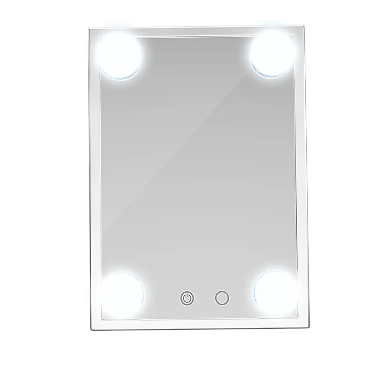 4 светодиодный лампы сенсорный экран с затемнением макияж зеркало со светодиодной подсветкой HD заполняющий свет для принцессы в европейском стиле туалетное зеркало со светодиодной подсветкой настольная лампа - Испускаемый цвет: White