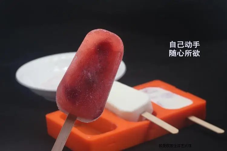 Новые 3 Lian классический покрыта Еда Класс платины силикагель мороженое леденец Эскимо Плесень Popsicle коробка прочный
