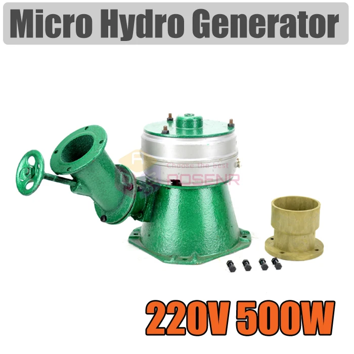 

NEW 200V Micro Hydro Water Turbine Single Phase Generator Hydroelectric Magnet Full Copper Core 500W