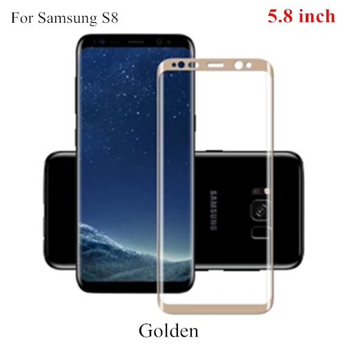 3D изогнутое закаленное стекло для samsung Galaxy S8 S8 Plus 9H полное покрытие стекло Защитная пленка для экрана для samsung S8 S8+ Plus - Цвет: S8  Golden