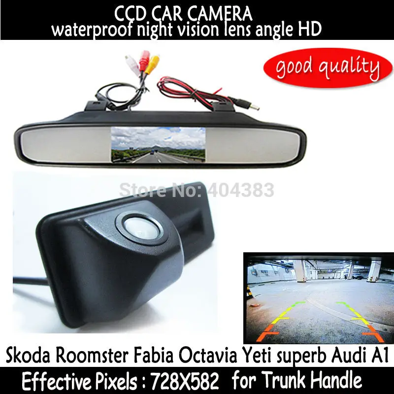 rear-view-Car-Mirror-Monitor-HD-CCD-car-rear-view-Trunk-handle-Camera ...
