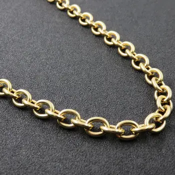 

Gold-color 8mm Stainless Steel Rolo O Chain Necklace For Man Fashion Men's Jewelry 60cm 70cm 80cm 90cm 120cm
