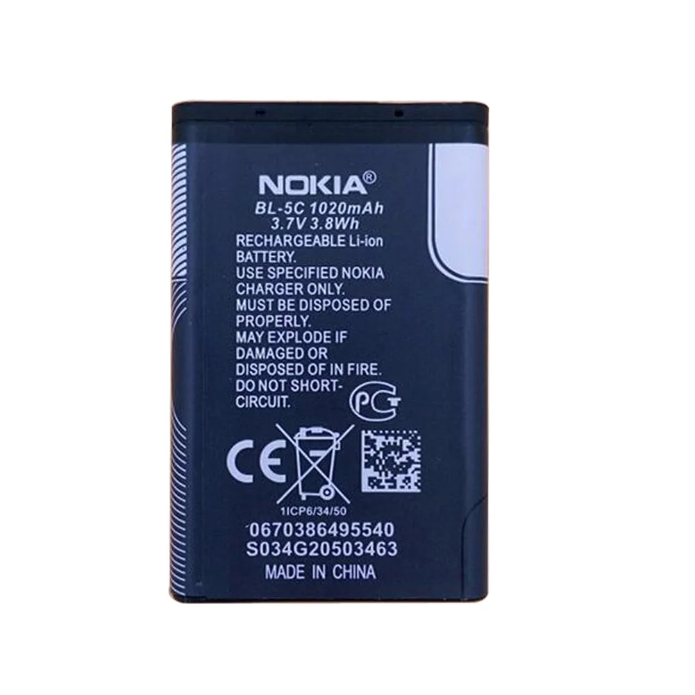 Replacemet BL 5C BL 5C 1020mAh Li ion Battery For Nokia 1000 1100 1200 ...