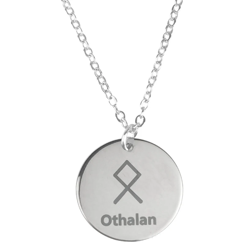 На заказ выберите диск из нержавеющей стали норвежский викинг руны ожерелье письмо персонализированное имя цепь ожерелье кулон 25 стилей - Окраска металла: 24