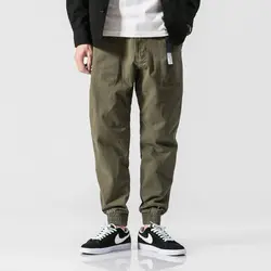 Новый мужской эластичный пояс шаровары уличной хип-хоп Cargo Pant Jogger Sweatpants Для мужчин свободные Повседневные штаны