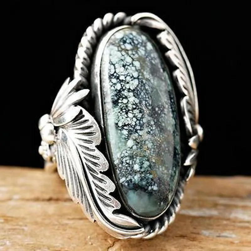 

Antique Silver Color Green Stone Ring for Women Girl Vintage Carving Knuckle Midi Rings Boho Jewelry Anillos Mujer Z5X744