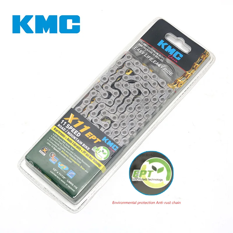 

KMC 11 Speed X11EPT 116 Links Chain MTB Bicycle Environmental Protection Anti-Rust Chain For Bicycles parts