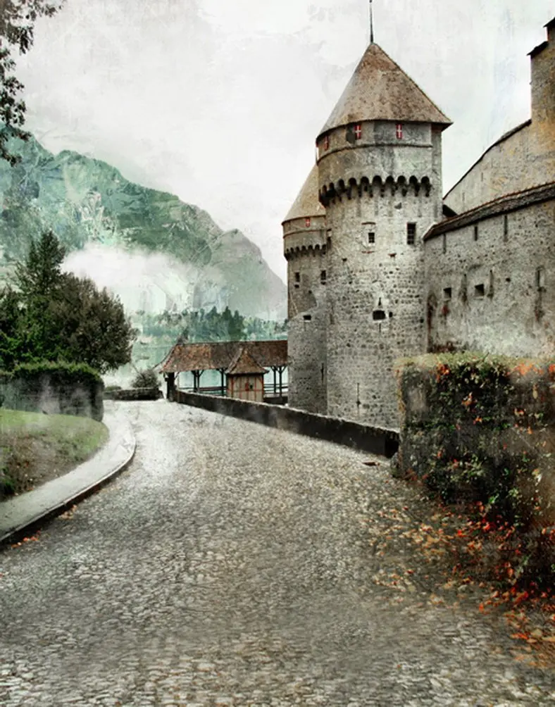 

5x7ft Vintage Castle Hill Photography Backdrops Photo Props Studio Background