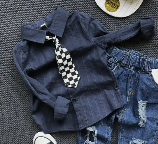 

Children's wear A boy's and girl's shirt, tie, shirt, jacket, 19 autumn dress, new foreign trade 3-8 years old