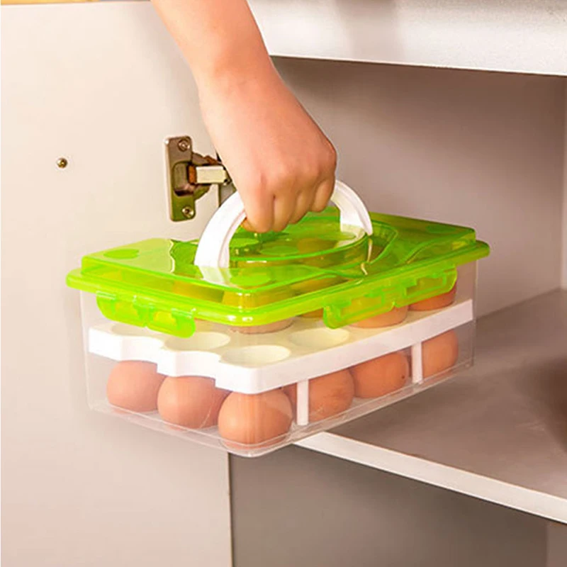 Household Practical Food Container Multi-functional Crisper Double-layer Food Egg Storage Box for Kitchen