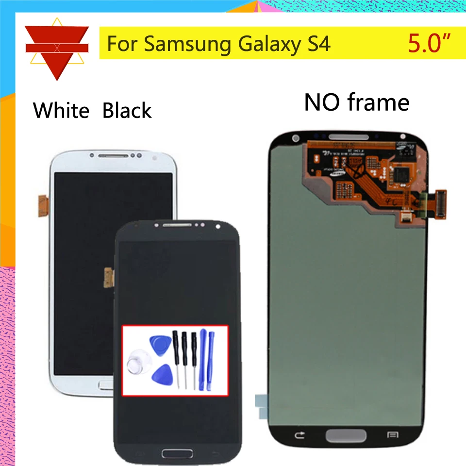 

5.0" Brightness Adjustable For Samsung Galaxy S4 GT-i9505 i9500 LCD Display Touch Screen Sensor Assembly Replacement Parts