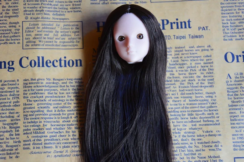 Отличное качество кукольная головка с цветными прямыми аксессуары для волос своими руками для куклы BJD голова кукла 1/6 голова для игрушка-подарок для девочки