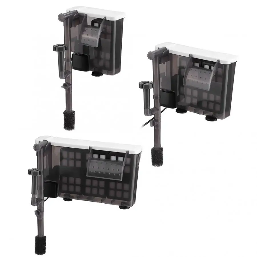 

3 in 1 Aquarium Fish Tank Hang on Waterfall Filter Oxygen Submersible Pump Water Filtration