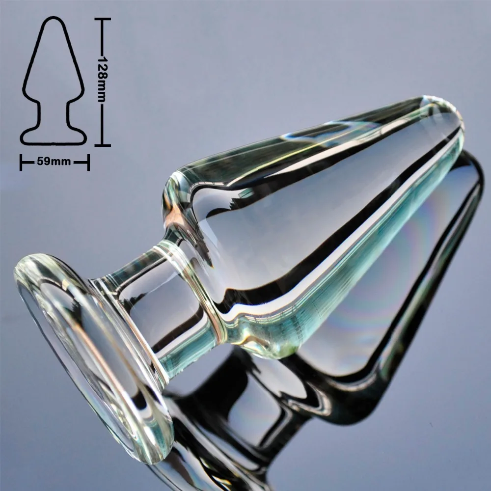59mm big size pyrex glass anal font b dildo b font butt plug large crystal fake
