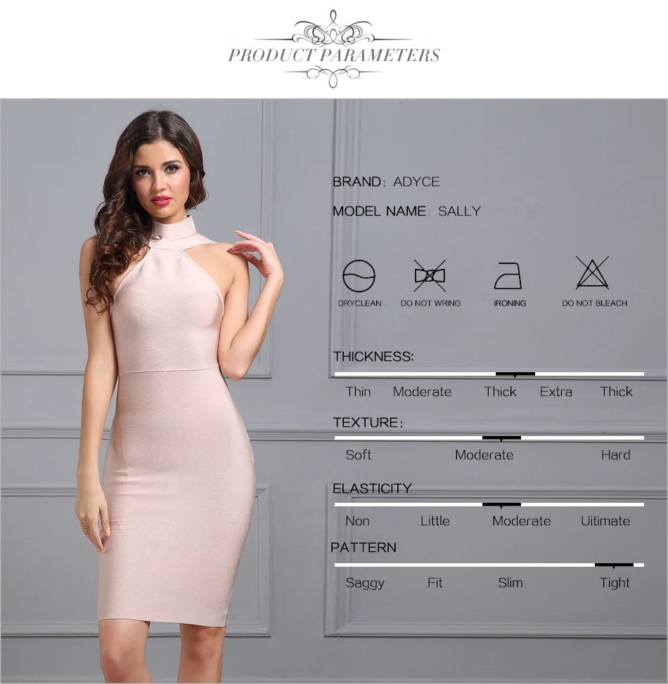 Off The Shoulder Halter Apricot Bandage Dress