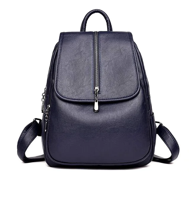 Vogue Star Женские винтажные рюкзаки, высококачественные кожаные рюкзаки для девочек-подростков, женские школьные сумки на плечо LB432 - Цвет: Синий