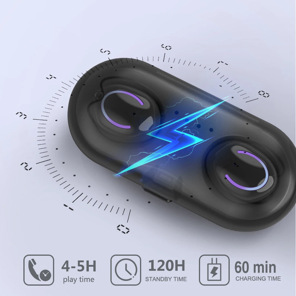 Беспроводные Bluetooth наушники вкладыши Спортивная гарнитура TWS с микрофоном для