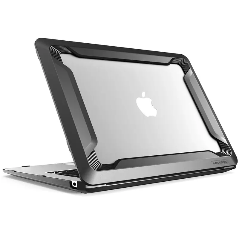 Для MacBook Air 13 дюймов Чехол выпуска A1932 с дисплеем retina подходит для Touch ID i-Blason двухслойный прорезиненный бампер - Цвет: Black Clear