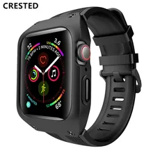 Спортивный водостойкий ремешок+ чехол для apple watch band 5 4 iwatch band 5 4 44 мм pulseira correa Браслет apple watch 4 ремешок для часов
